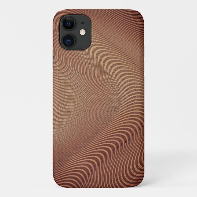 Funda De Case-Mate Para iPhone Olas de arte marrón (Reverso)