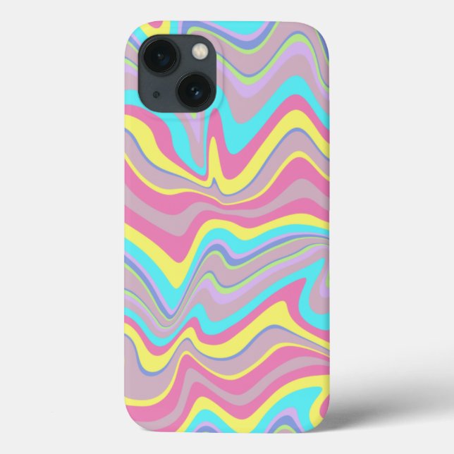 Funda De Case-Mate Para iPhone Olas de Liquify de Pastel (Reverso)
