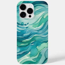 Funda Para iPhone 14 Pro Max De Case-Mate Olas de océano acuarela azul verdoso