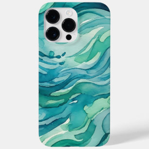 Funda Para iPhone 14 Pro Max De Case-Mate Olas de océano acuarela azul verdoso