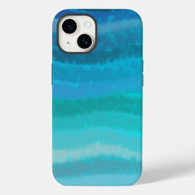 Funda De Case-Mate Para iPhone Olas De Salado De Playa Costera Sobre Turquesa (Reverso )