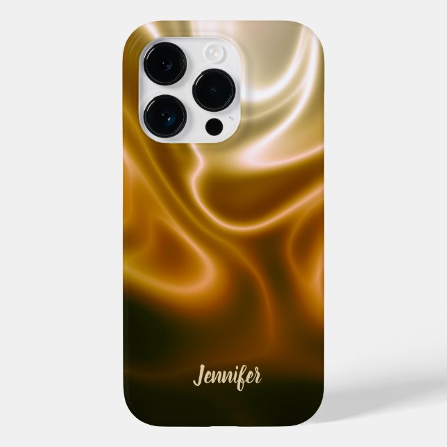 Funda De Case-Mate Para iPhone Olas doradas de seda (Reverso )