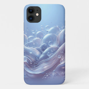 Funda Para iPhone 11 Olas Fluidas Soñadoras y Burbujas Flotantes Estéti