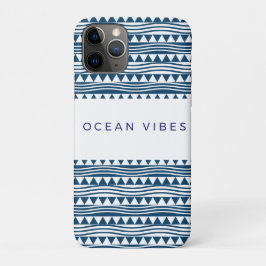 Funda Para iPhone 11 Pro Olas geométricas de océano – costa azul marino