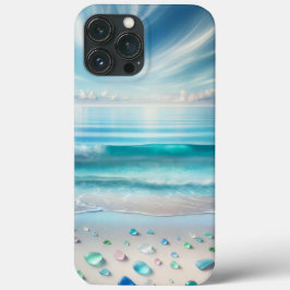 Funda Para iPhone 13 Pro Max Olas oceánicas azules de bonito y vidrio marino