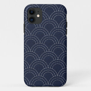 Funda Para iPhone 11 Olas oceánicas japonesas del sashiko