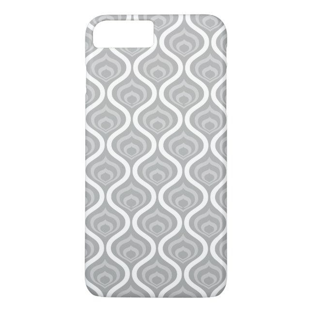 Funda De Case-Mate Para iPhone Olas Retro Grises (Reverso)