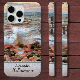 Funda Para iPhone 15 Pro Max Olas rocosas 0742