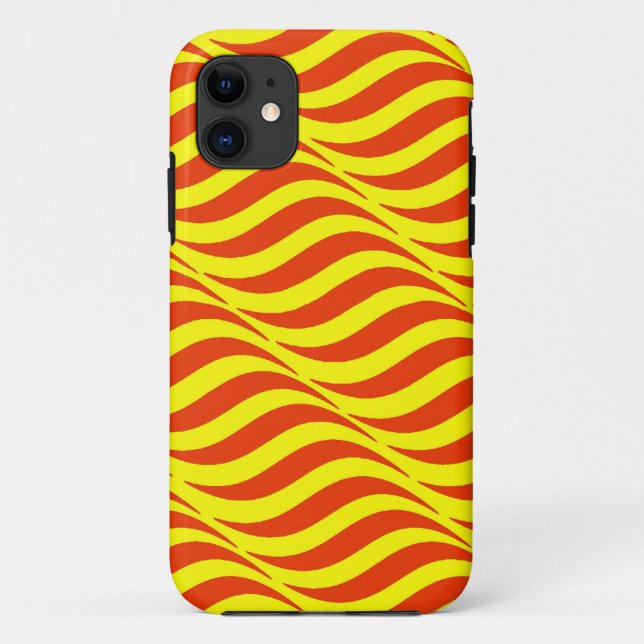 Funda De Case-Mate Para iPhone Olas rojas cielo amarillo (Reverso)
