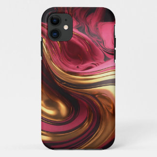 Funda Para iPhone 11 "Olas rosas: iPhone/iPad Ca de color rosa y oro ar
