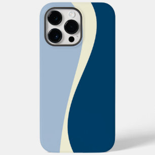 Funda Para iPhone 14 Pro Max De Case-Mate Olas simples 2 en azul oscuro, azul claro y crema