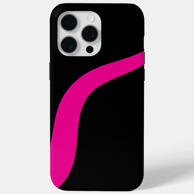 Funda De Case-Mate Para iPhone Olas Simples 3 en Magenta y Negro (Reverso )