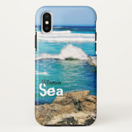 Funda Para iPhone X Olas turquesas del mar de la Vitamina