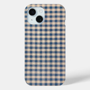 Funda Para iPhone 15 Old Blue Gingham