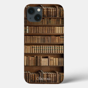 title_seo2 Old Wood Bookshelf and Books iPad Air case