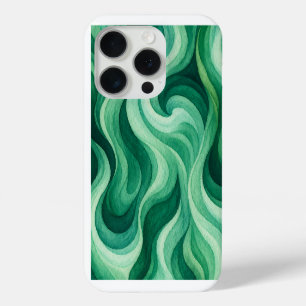 Funda Para iPhone 15 Pro Oleada abstracta del Océano Esmeralda