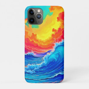 Funda Para iPhone 11 Pro Oleada del Océano: Ola del Atardecer Radiante