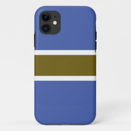 Funda Para iPhone 11 Olímpico Verde Oliva Dorado con Rayas Blancas sobr