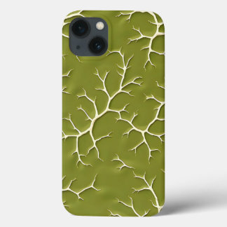 Funda Para iPhone 13 Olive Green Branch Pattern iPhone Case