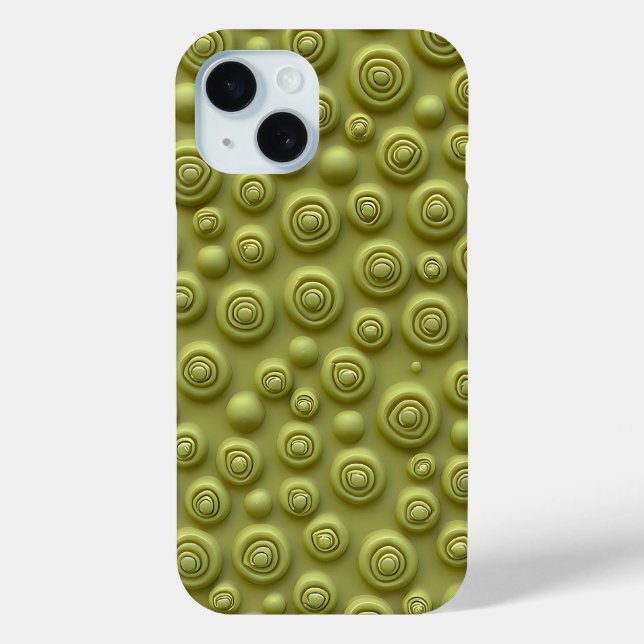 Funda De Case-Mate Para iPhone Olive Green Spiral iPhone Case Matte Style (Reverso )