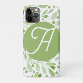 Funda Para iPhone 11 Pro Olive Leaves Initial iPhone Case 