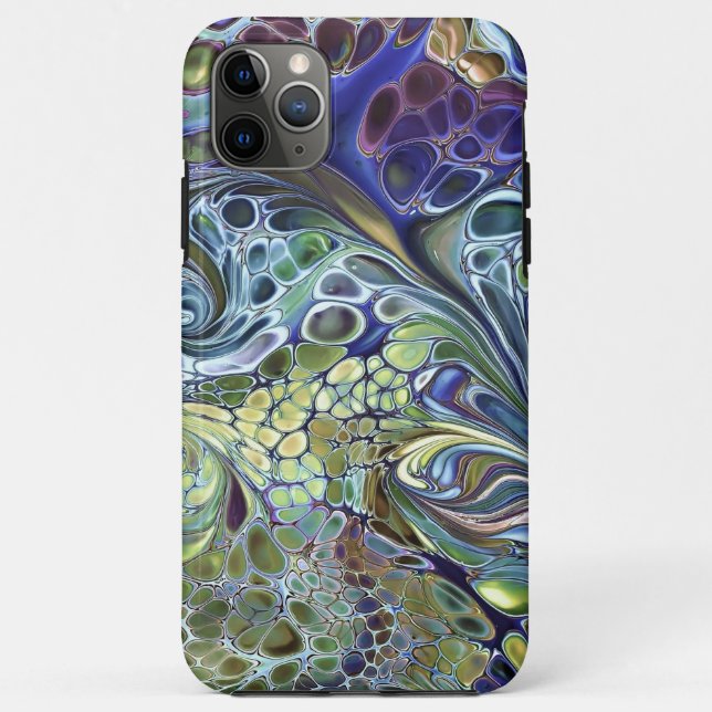 Funda De Case-Mate Para iPhone Olive sage green, púrpura azul burgundy abstracto (Reverso)