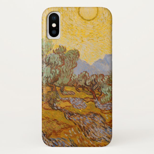 Funda De Case-Mate Para iPhone Olivos de Van Gogh cielo sole amarillo (Reverso)