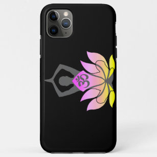 Funda Para iPhone 11 Pro Max OM Namaste Espíritu Lotus Flor Yoga Pose