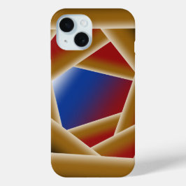 Funda Para iPhone 15 Ombre de oro rojo azul negro abismal arte abstract