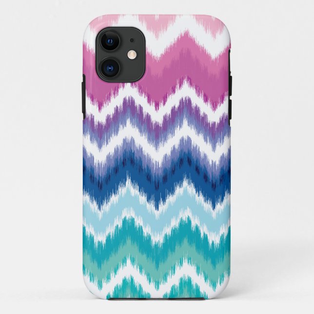 Funda De Case-Mate Para iPhone Ombre Ikat Chevron (Reverso)
