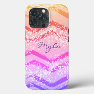 Funda Para iPhone 13 Pro Ombre rosa Zig Zag