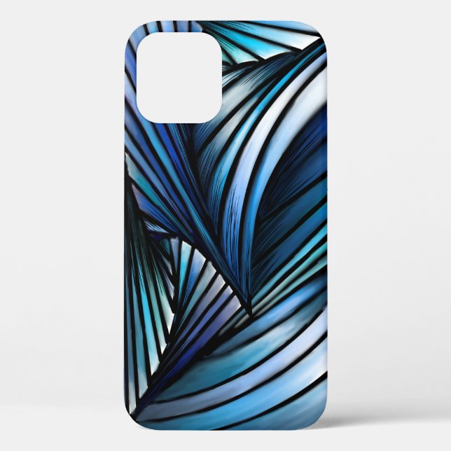 Funda De Case-Mate Para iPhone Onda azul abstracta (Reverso )