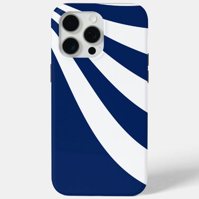 Funda De Case-Mate Para iPhone Onda azul y blanca (Reverso )