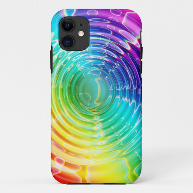 Funda De Case-Mate Para iPhone Onda de choque del arco iris (Reverso)