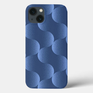Funda Para iPhone 13 Onda Geométrica Azul Minimalista Mate