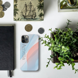 Funda Para iPhone 11 Pro Onda geométrica azul polvoriento rosa