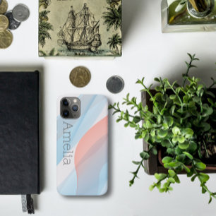 Funda Para iPhone 11 Pro Onda geométrica azul polvoriento rosa