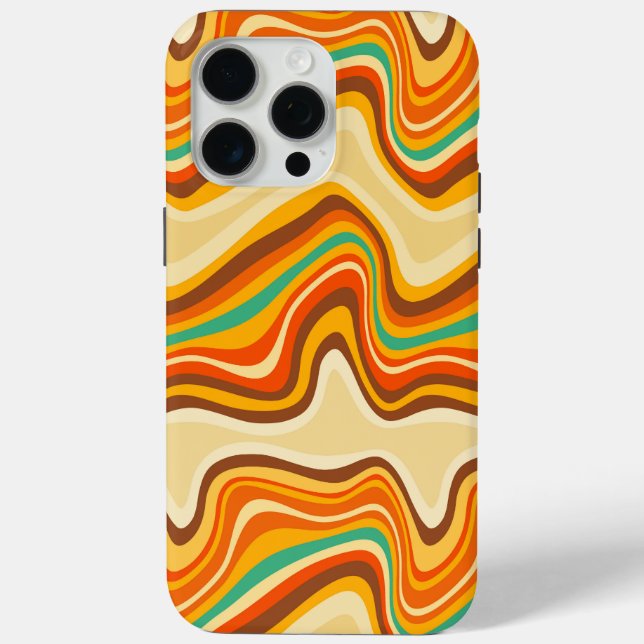 Funda De Case-Mate Para iPhone onda retro cálida (Reverso )
