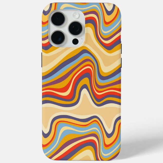 Funda De Case-Mate Para iPhone onda retro de costa (Reverso )