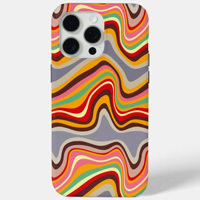 Funda De Case-Mate Para iPhone onda retro disco (Reverso )