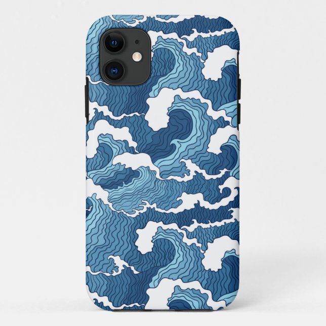 Funda De Case-Mate Para iPhone Ondas abstractas (Reverso)