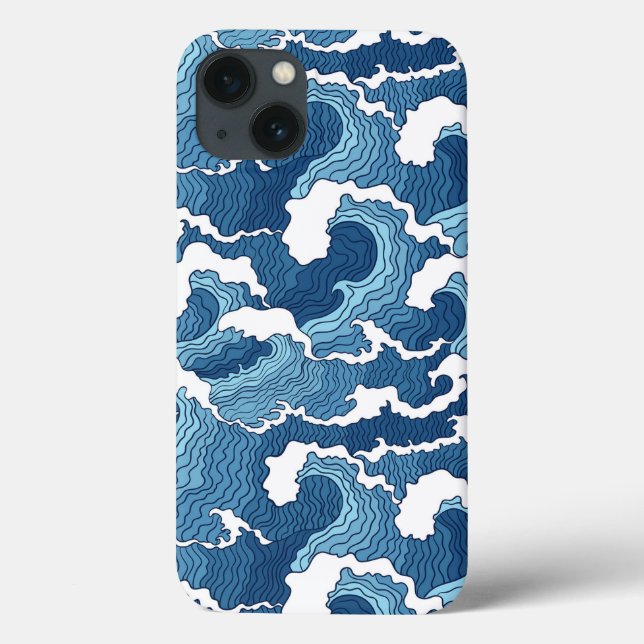 Funda De Case-Mate Para iPhone Ondas abstractas (Reverso)