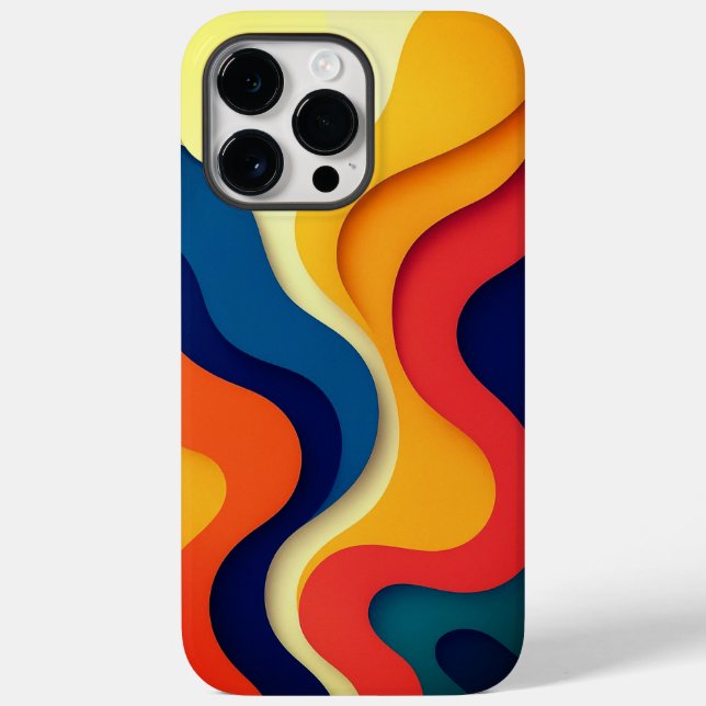 Funda De Case-Mate Para iPhone Ondas abstractas coloridas (Reverso )