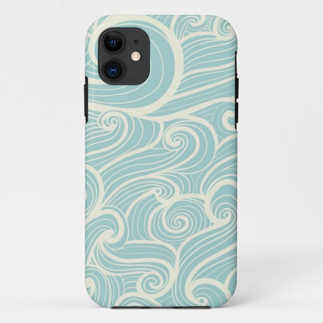 Funda De Case-Mate Para iPhone Ondas azules (Reverso)