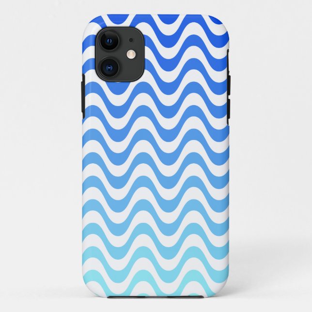 Funda De Case-Mate Para iPhone Ondas azules degradadas (Reverso)