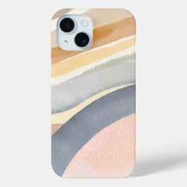 Funda Para iPhone 15 Ondas contemporáneas | Acuarela Neutral Moderna