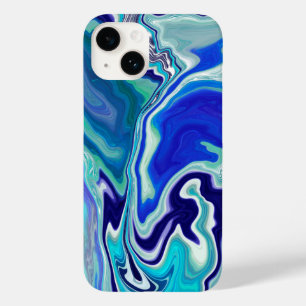 Funda Para iPhone 14 De Case-Mate Ondas de mármol azules y Verde azuladas