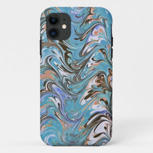 Funda Para iPhone 11 Ondas En El Arte Abstracto De La Pura Acrílica Azu