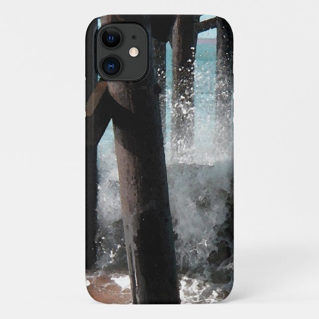 Funda De Case-Mate Para iPhone Ondas estrelladas bajo el muelle (Reverso)