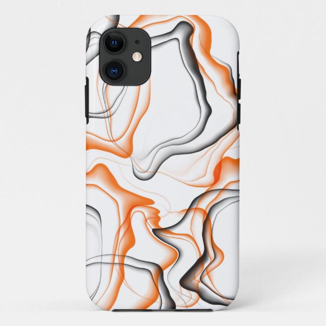 Funda De Case-Mate Para iPhone Ondas Naranjas abstractas (Reverso)